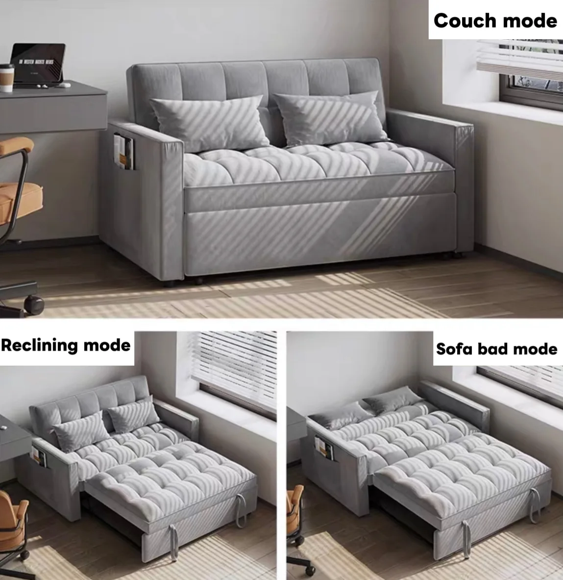 HD-1113 Double Pull-Out Bed (2-in-1 Sofa & Sleeper for Living Rooms)