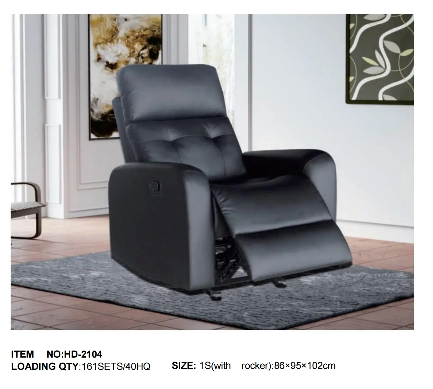 HD-2104 Rocker Recliner Chair (1-Seater Living Room Collection)