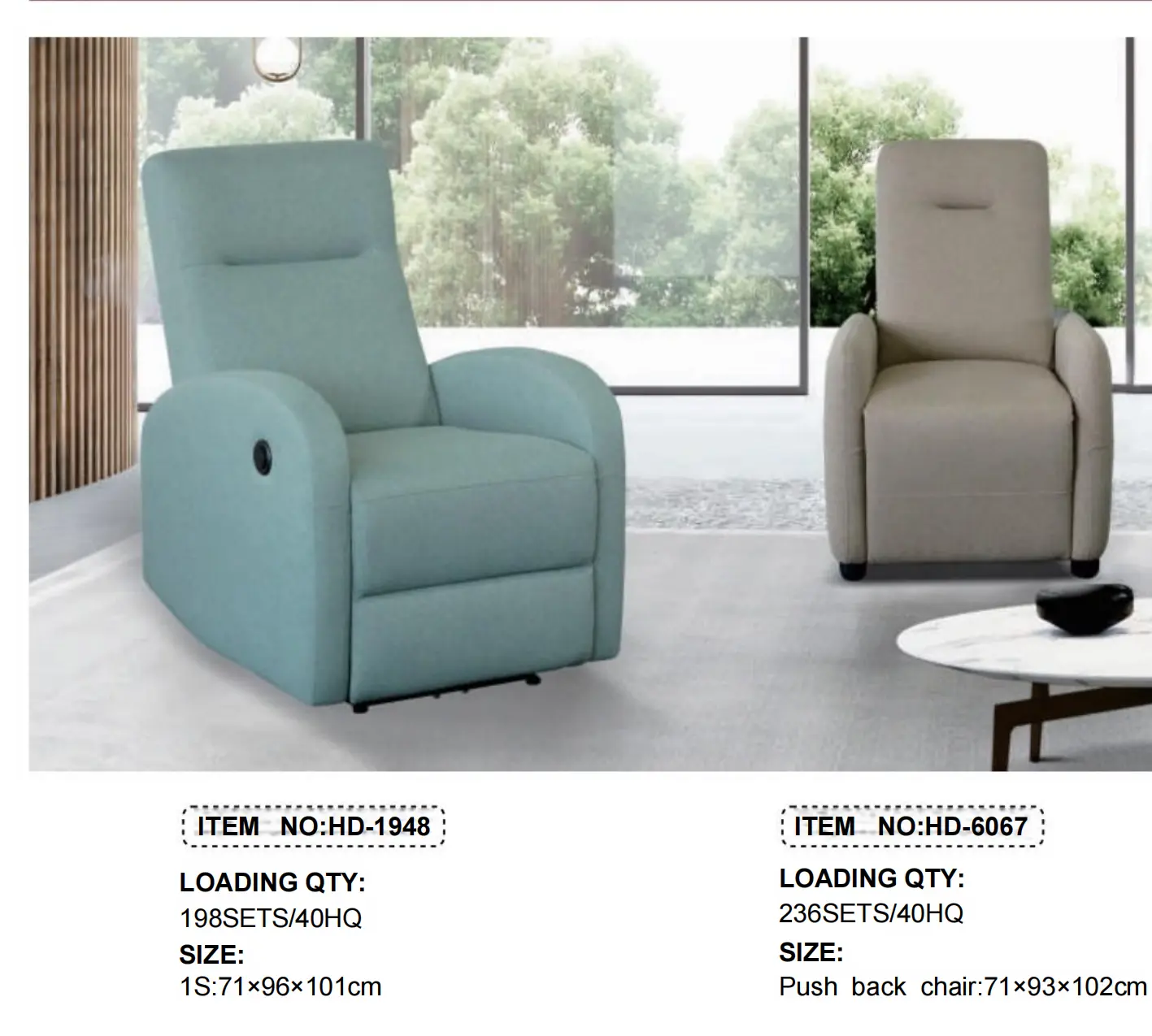 HD Push-Back Recliner Chair Collection