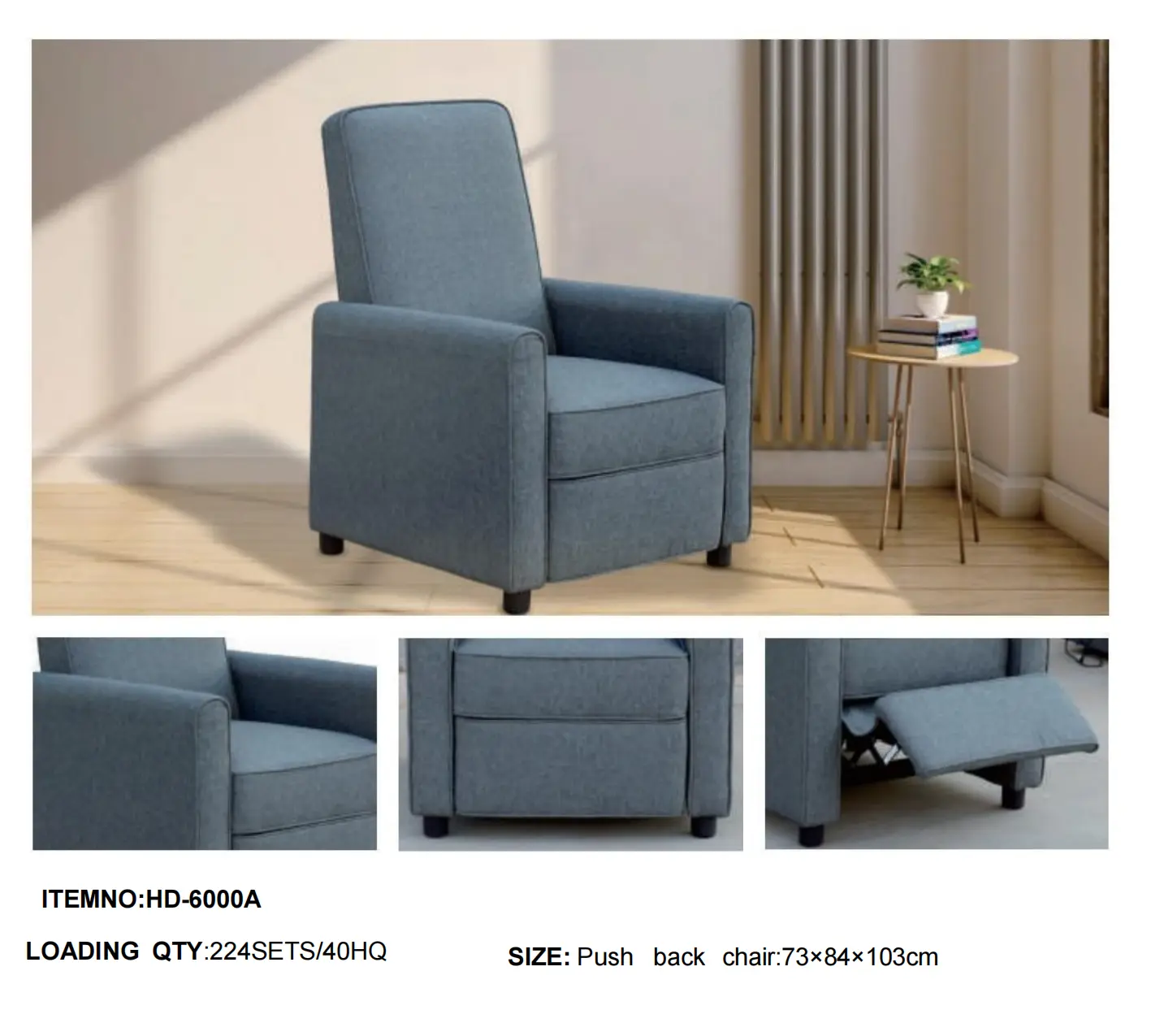 HD-6000A Push-Back Recliner Chair