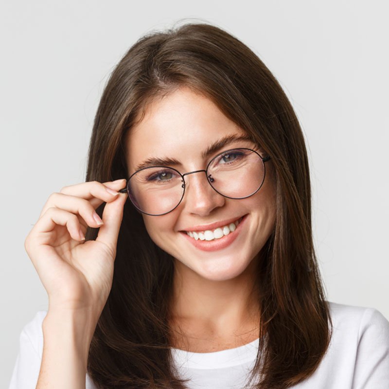 close up of smiling confident beautiful brunette 2 2AQ2CKN