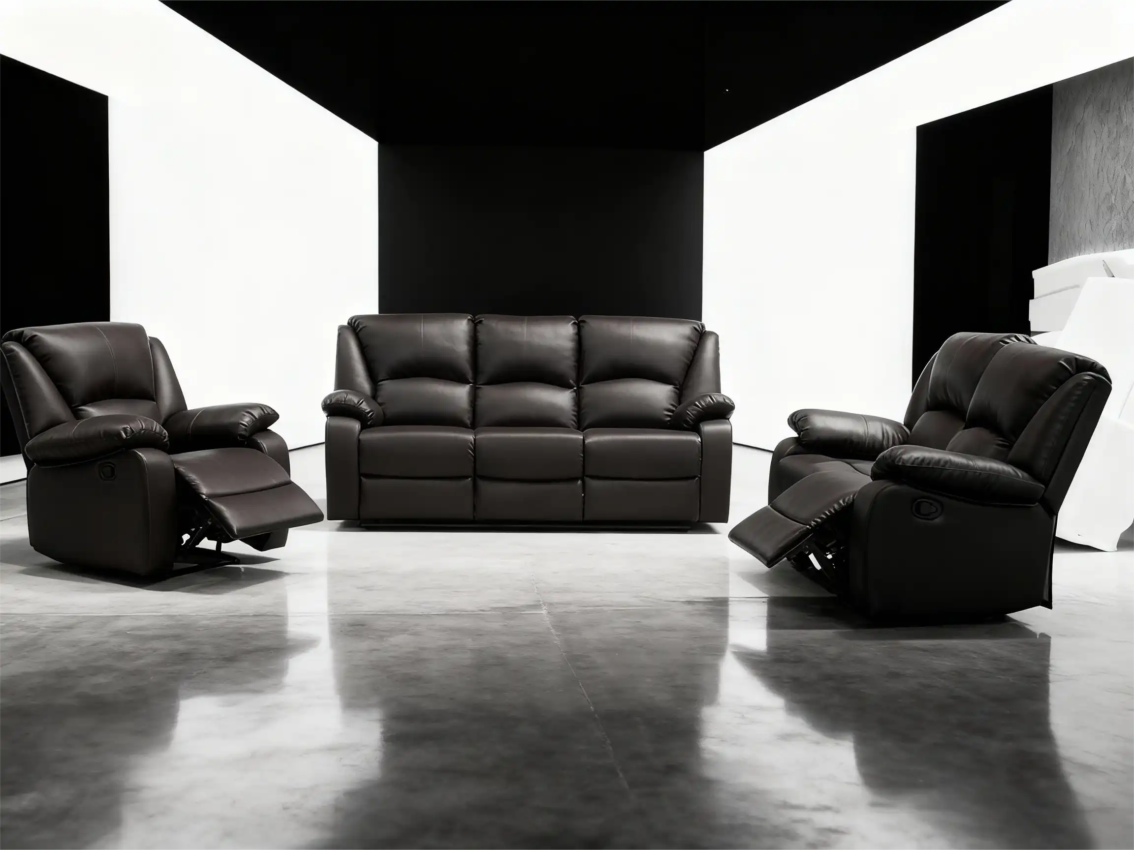Genuine Leather Recliner Sofa Set (3+2+1)